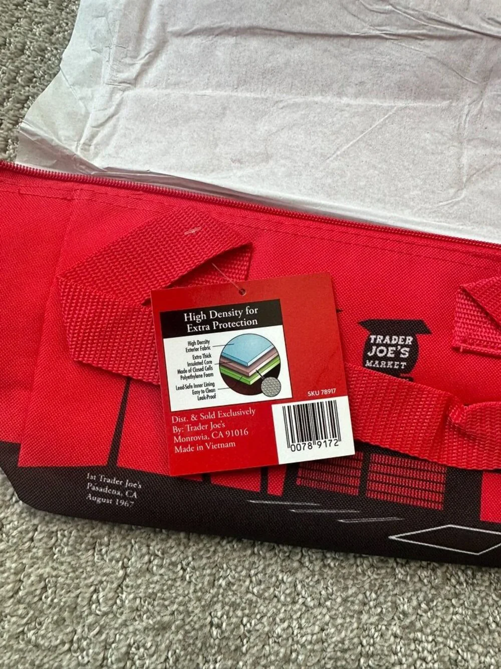 Trader Joes Mini Insulated bag RED